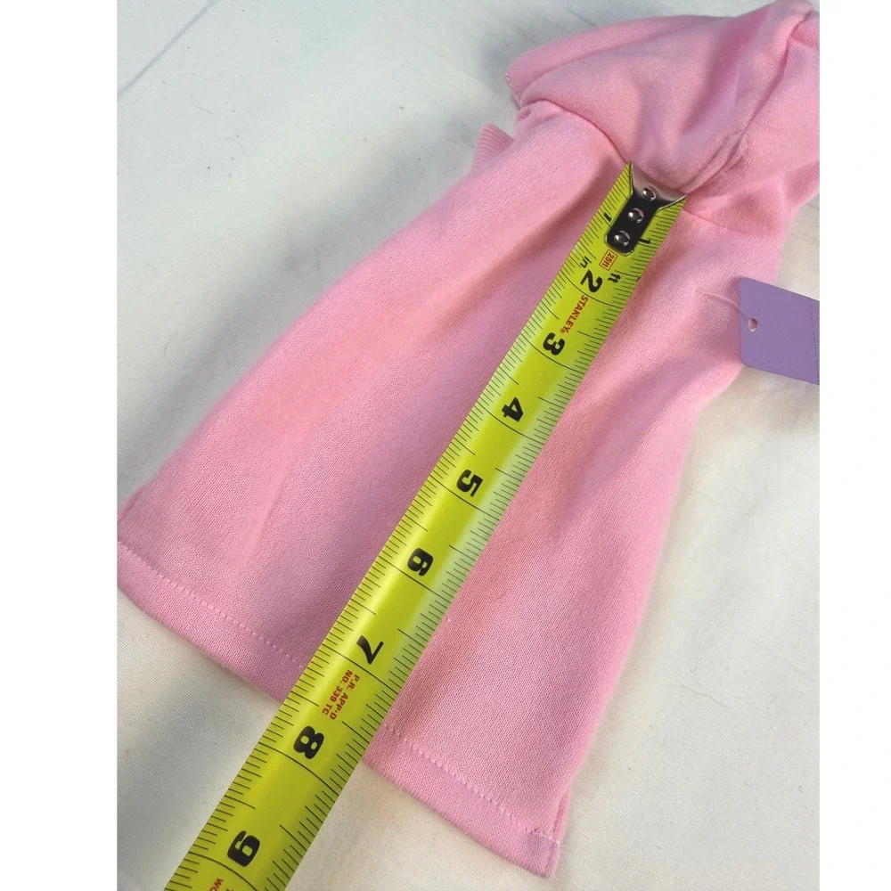 Boutique Pet Hoodie XS Pink Fleece Sleeveless Sweatshirt Dog Cat NWT